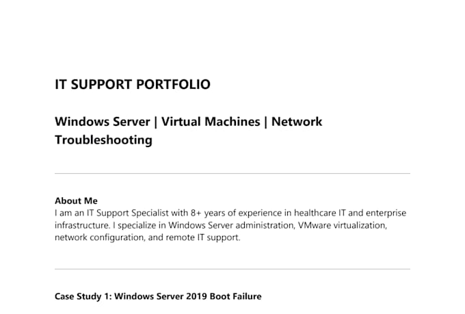 do remote IT support for windows and vmware in 1hr